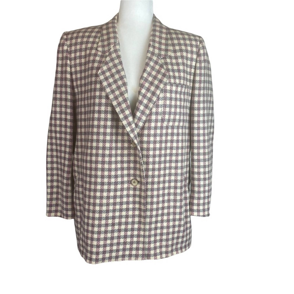 Gordon of Philadelphia wool blazer size 10. Cream red and gray
